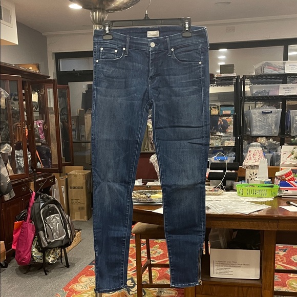 Mother High‑Rise Crop Skinny Jeans Premium Denim Size 27 low rise dark Wash VTG